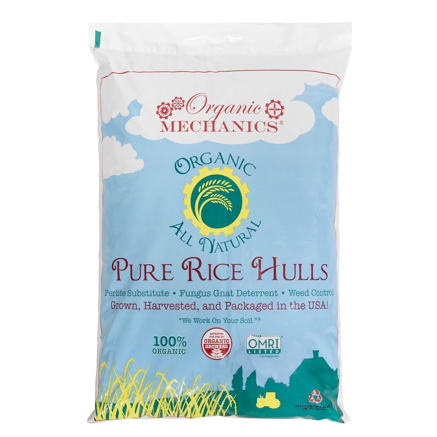 Organic Mechanics Pure Rice Hulls - Eco-Friendly Soil Additive