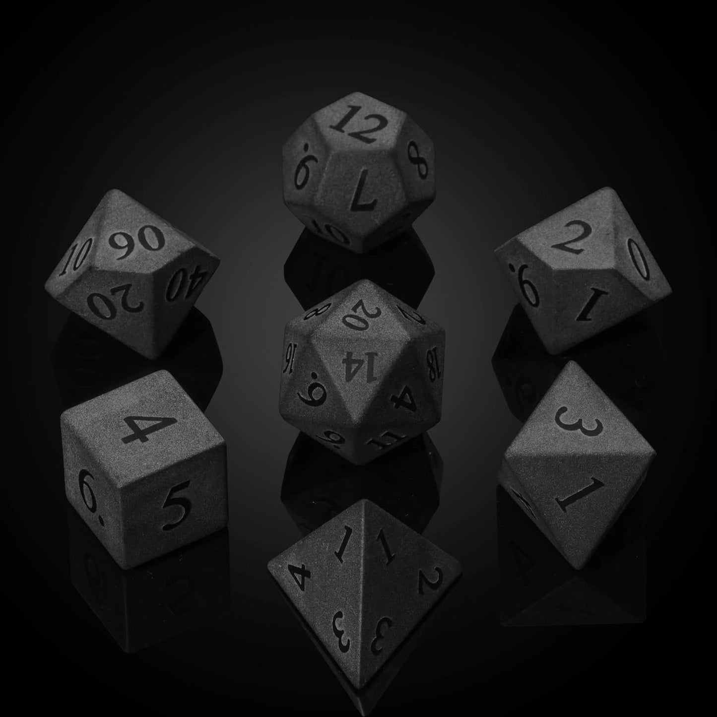 UDIXI Obsidian Gemstone Dice Set for DND and Tabletop Games