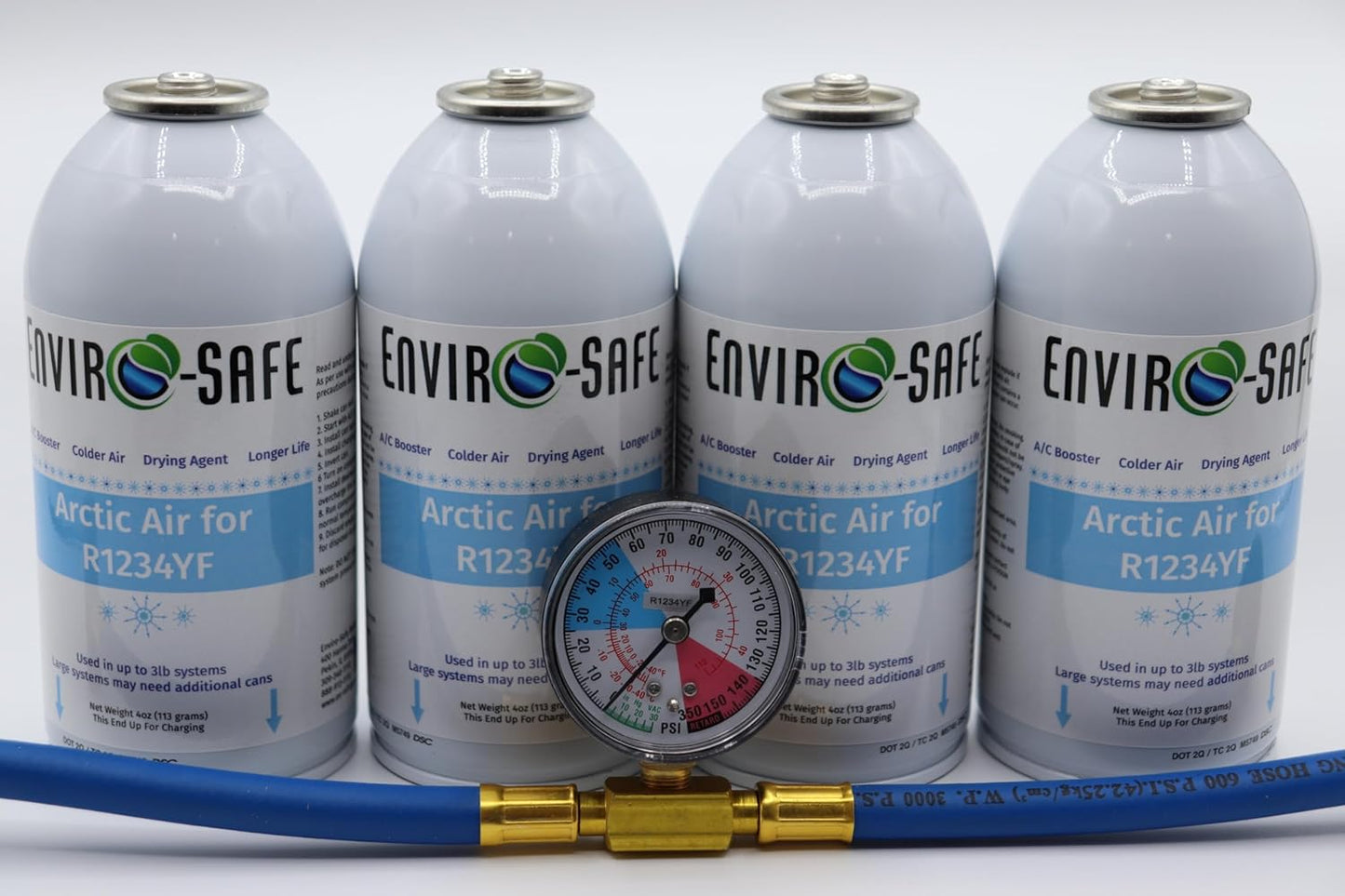 Arctic Air for R1234yf Systems with Charging Gauge - 4 Cans