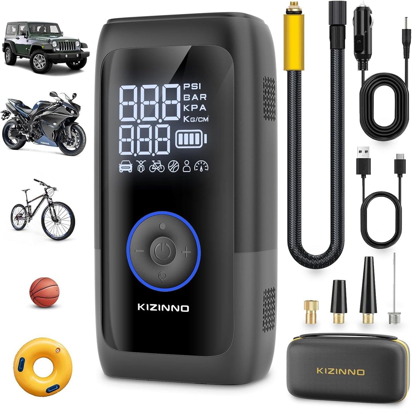 Ultra Fast Dual-Cylinder Tire Pump by KIZINNO