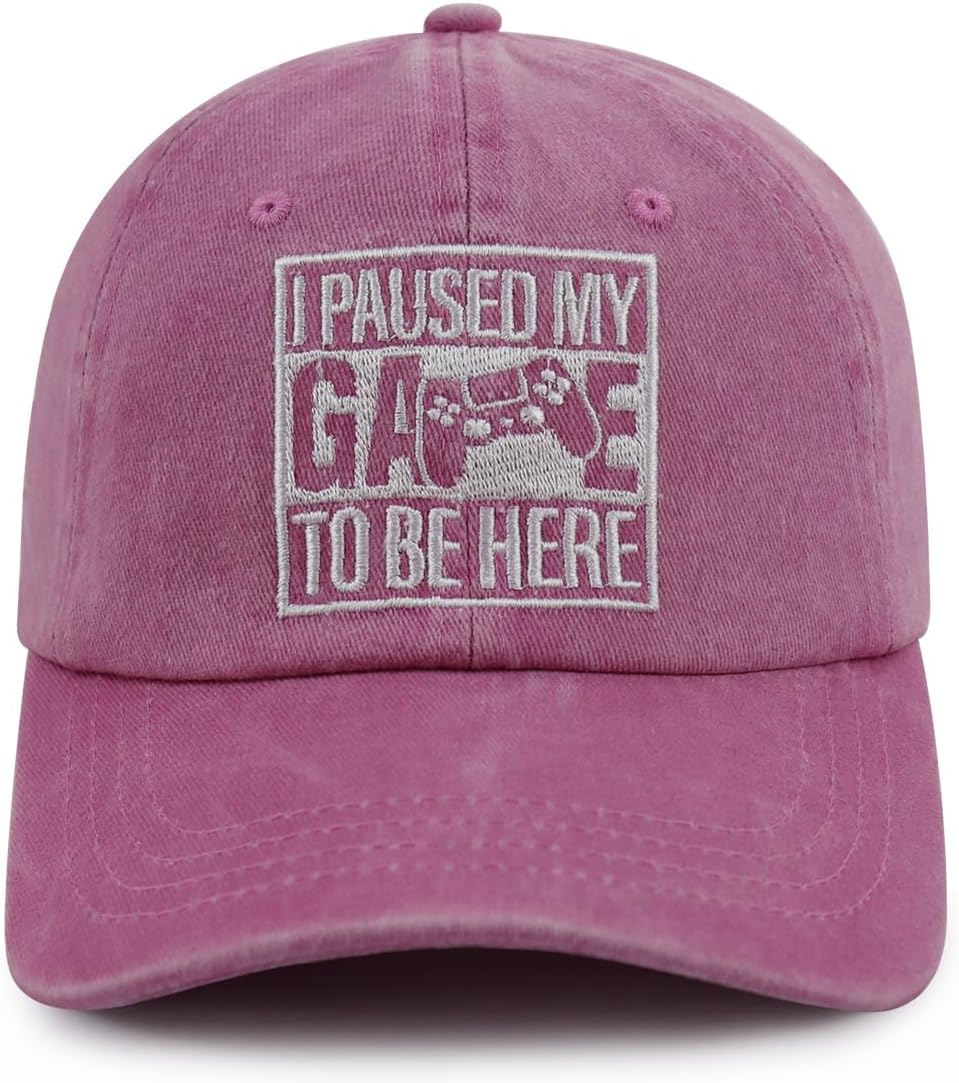 Game Pause Funny Gamer Hat - Embroidered Cotton Cap