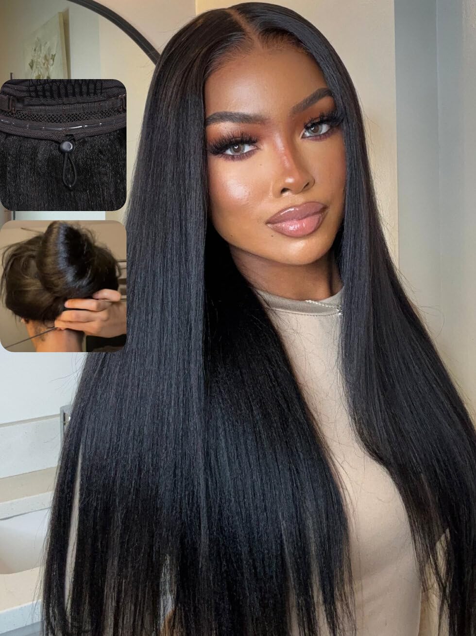 UNICE Bye Bye Knots Glueless Yaki Straight 18in Lace Front Wig