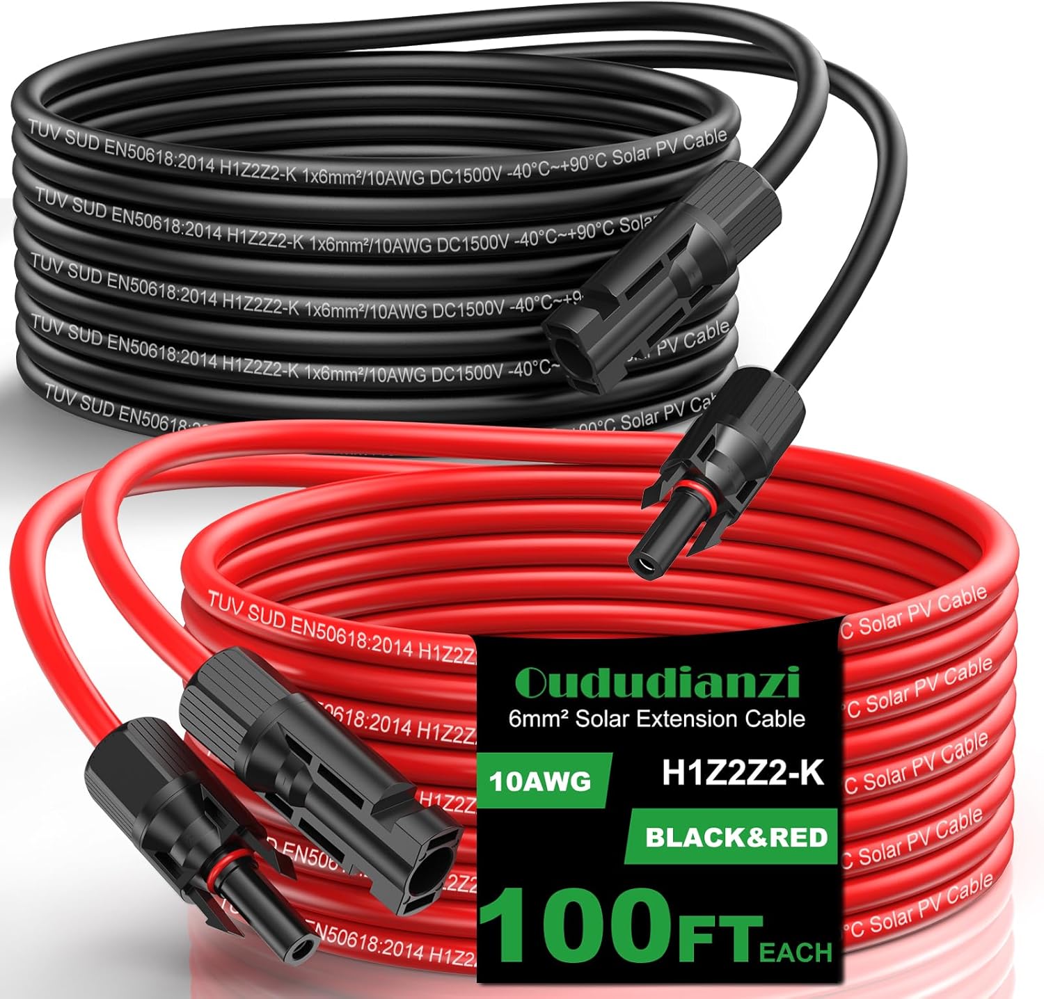 Oududianzi Solar Extension Cable 100Ft for Efficient Power Use
