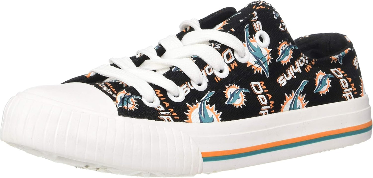 FOCO NFL Womens Team Logo Low Top Canvas Sneakers for Fans