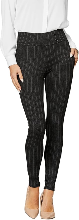 Conceited Women's Premium Stretch Slim Leg Dress Pants with Pockets