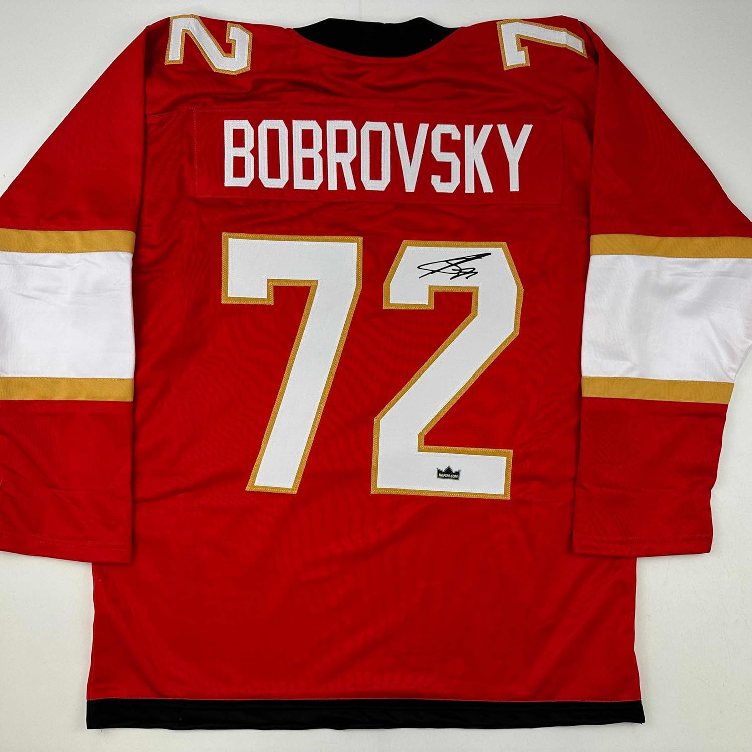 Facsimile Autographed Sergei Bobrovsky Red Hockey Jersey XL
