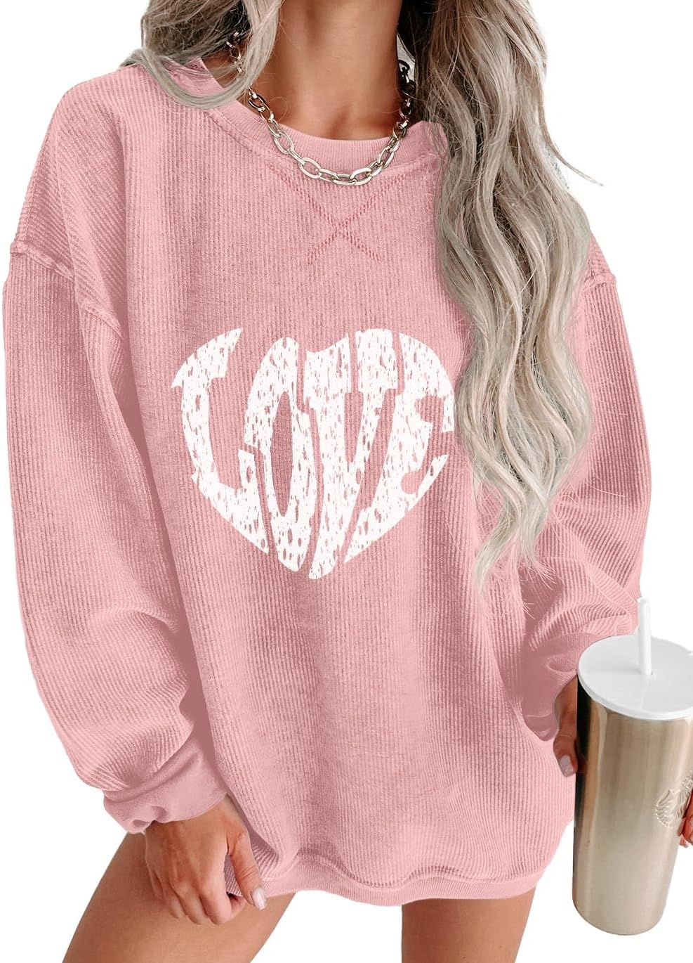 Oversized Corduroy Sweatshirt by ONLYSTORY