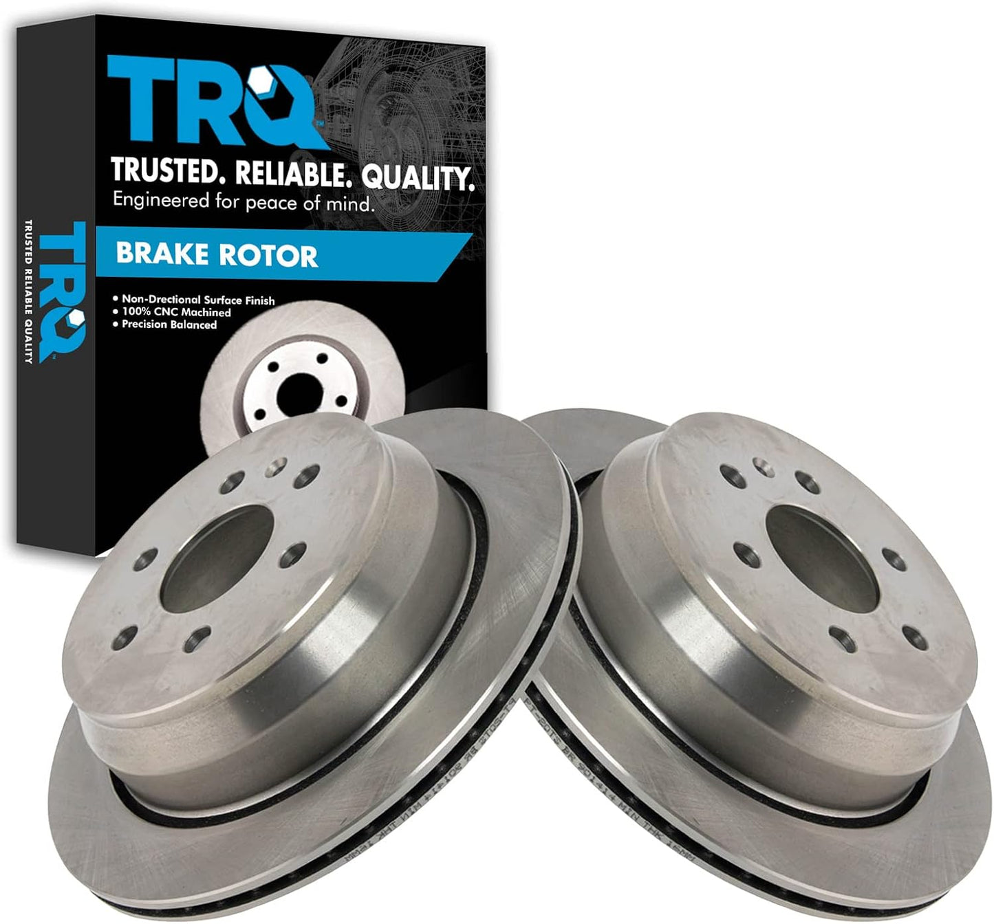 TRQ Rear Brake Rotors Set for 2015-2021 Chevrolet Colorado