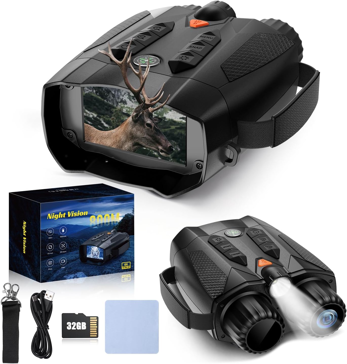 4K Night Vision Goggles with 10X Zoom for Hunting and Camping