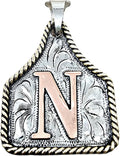 Custom Handmade Cow Tag Western Necklace with Copper Initial - Stylish