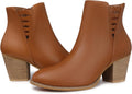 TEMOFON Ankle Boots for Women: Stylish Chunky Low Heel Booties