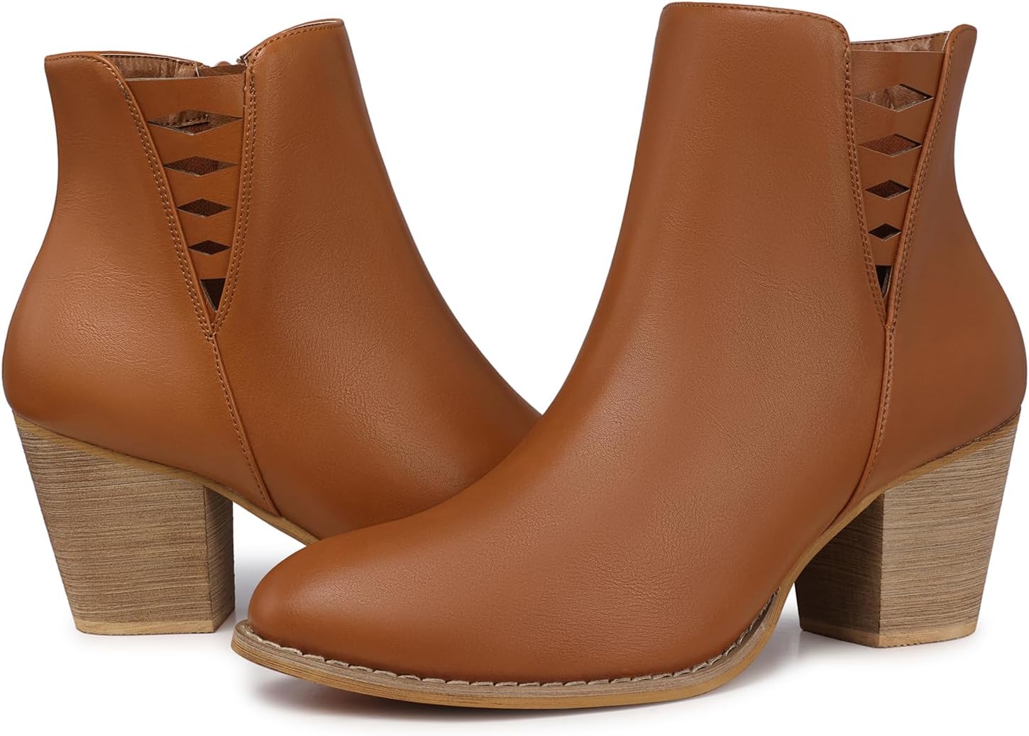 TEMOFON Ankle Boots for Women: Stylish Chunky Low Heel Booties