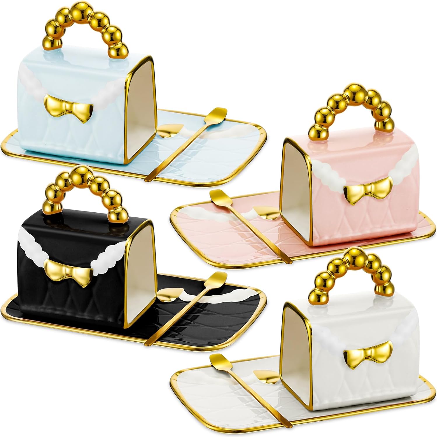 Stylish Handbag Shaped Ceramic Coffee Mug Set for Home Office