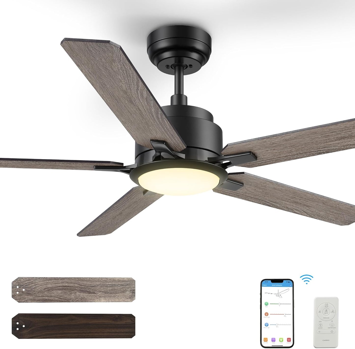 Smart 52 Ceiling Fan: App/Voice Control, DC Motor