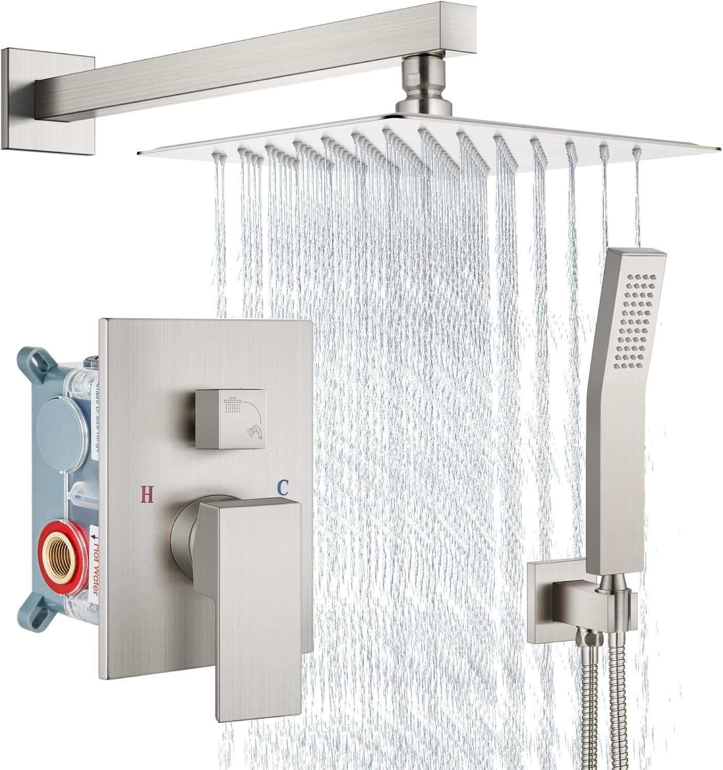 Aolemi Shower Faucet Set with Rain Shower System and Handheld Spray