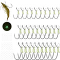 KANAMA Luminous Live Shrimp Hooks - Glow Saltwater & Freshwater ()