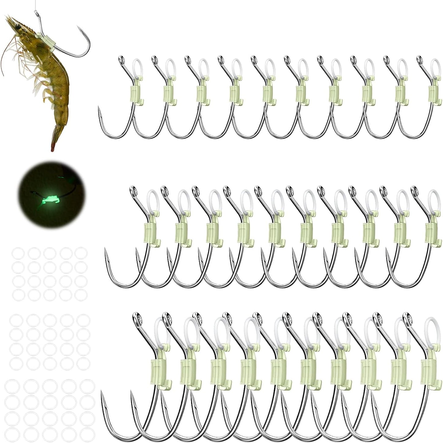 KANAMA Luminous Live Shrimp Hooks for Enhanced Fishing Success