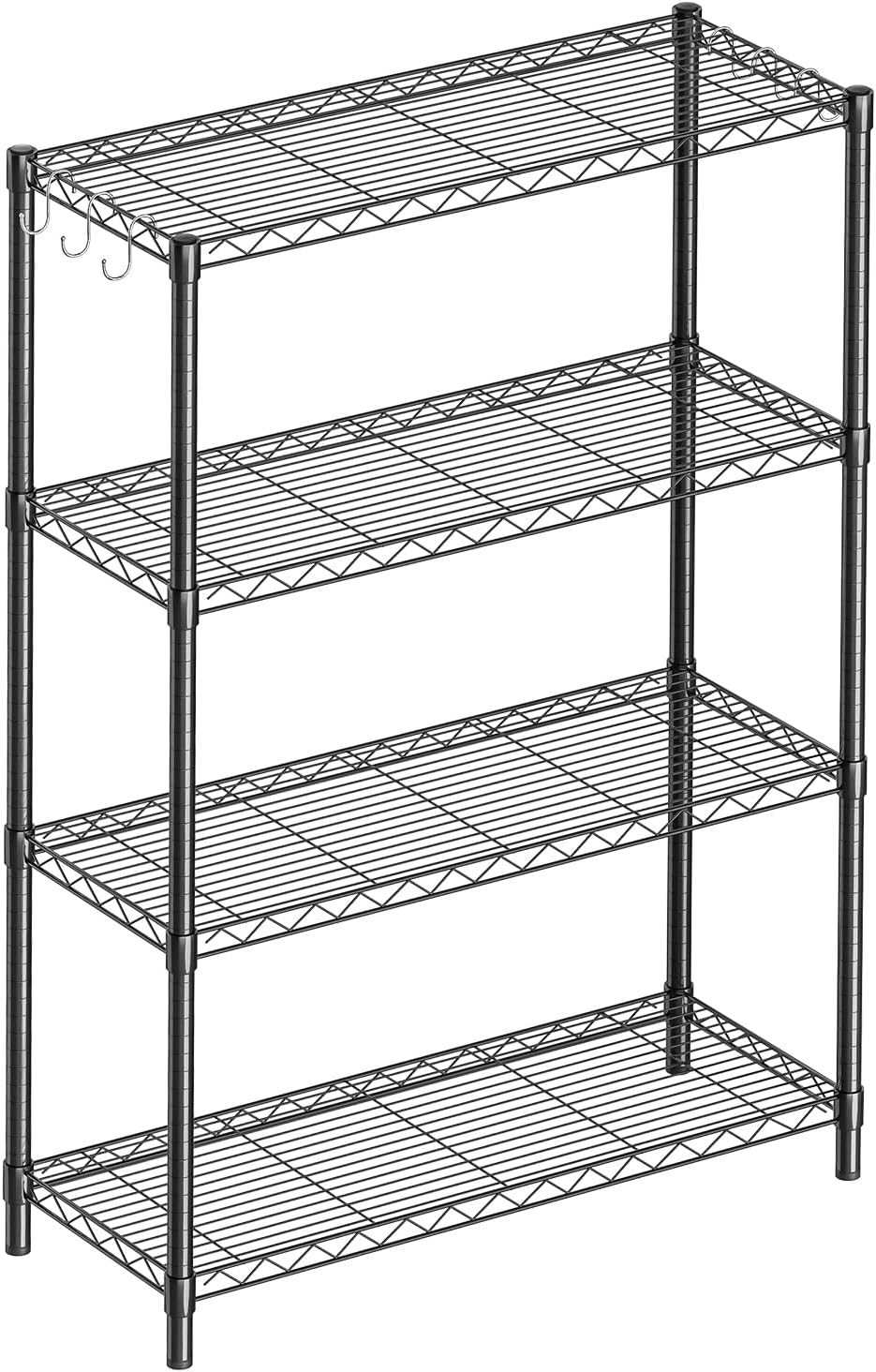 4-Shelf Adjustable Metal Shelf Wire Shelving Unit for Storage