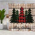 Christmas Tree Shower Curtain - Festive Farmhouse Decor