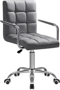 Furmax Mid-Back Ribbed PU Leather Office Task Chair - Modern Comfort