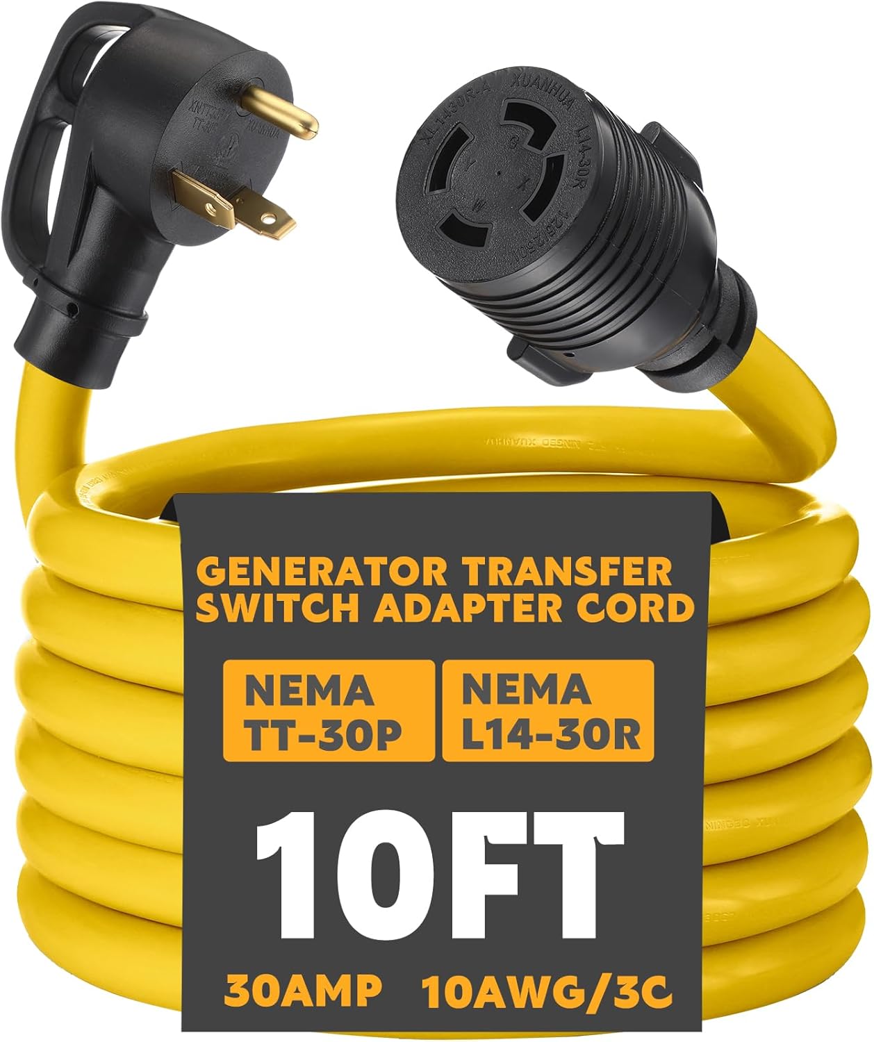 Kanayu 10 ft Generator Transfer Switch Adapter Cord for Safety