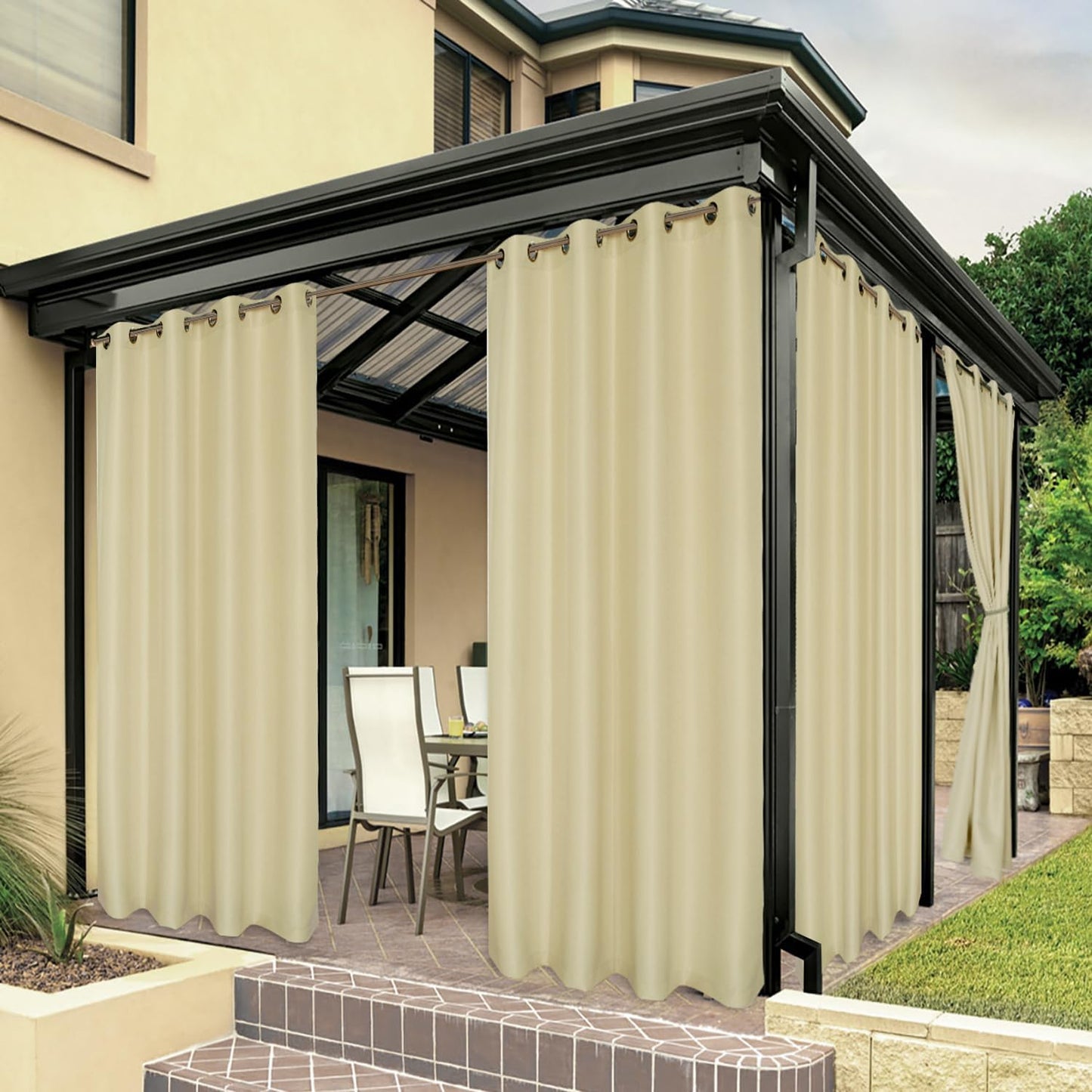 BONZER Outdoor Waterproof Curtains for Patio Privacy and Style