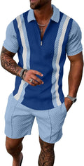 UOUA Mens Summer Track Suits 2 Piece Shorts Sets - Comfortable Retro