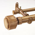 1-1/8 in Faux Wood Curtain Rod with Wood Grain Finials - Telescoping