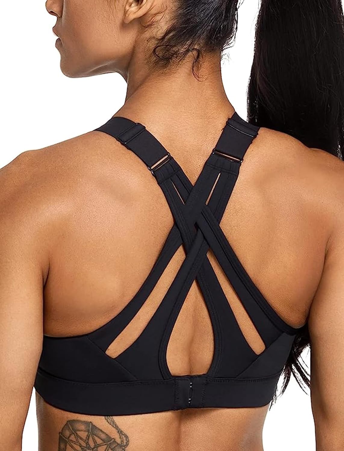 Yvette Sports Bra High Impact Adjustable Criss Cross Back Support