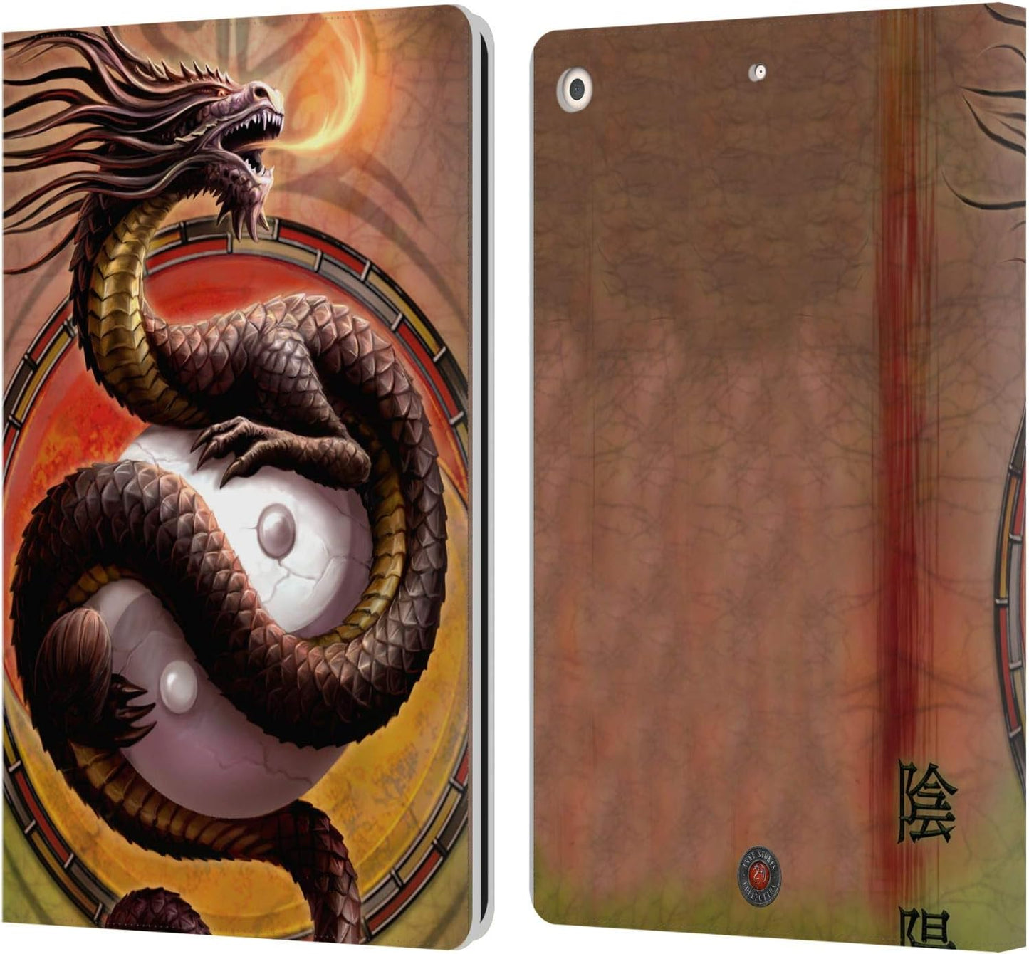 Anne Stokes Yin Yang Protector Dragons Leather Wallet Case