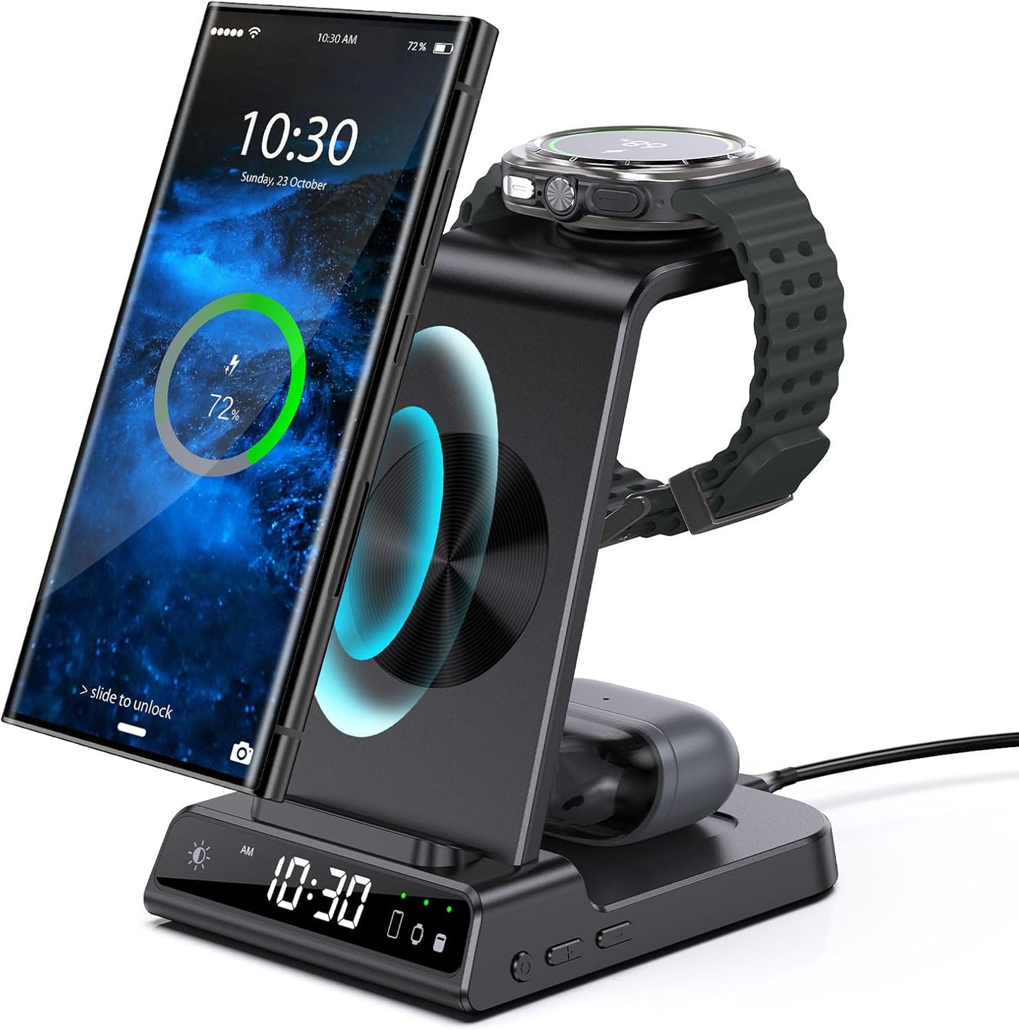 ZenGoose 3-in-1 Wireless Charger & Clock for Samsung
