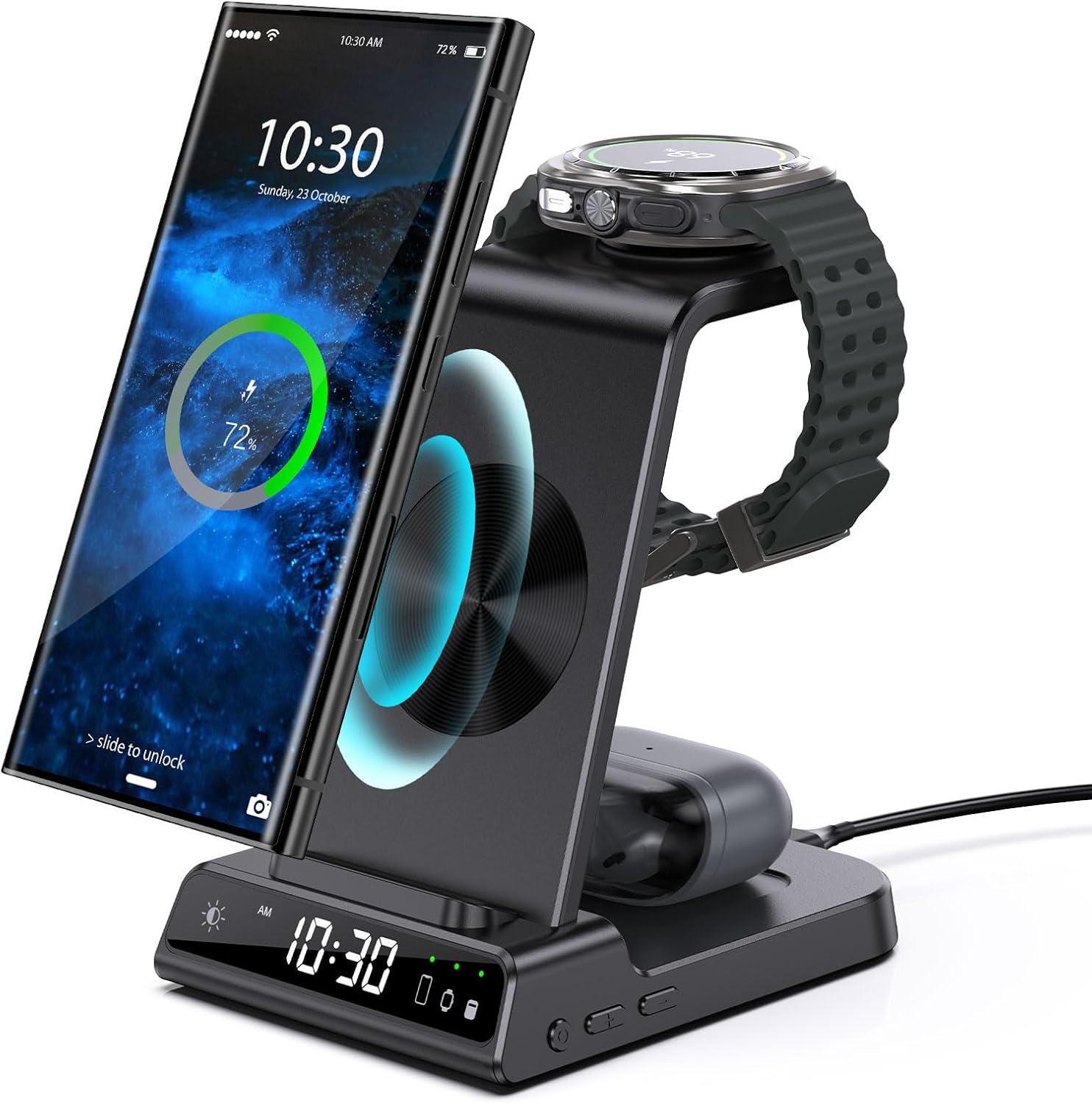 ZenGoose 3-in-1 Wireless Charger & Clock for Samsung