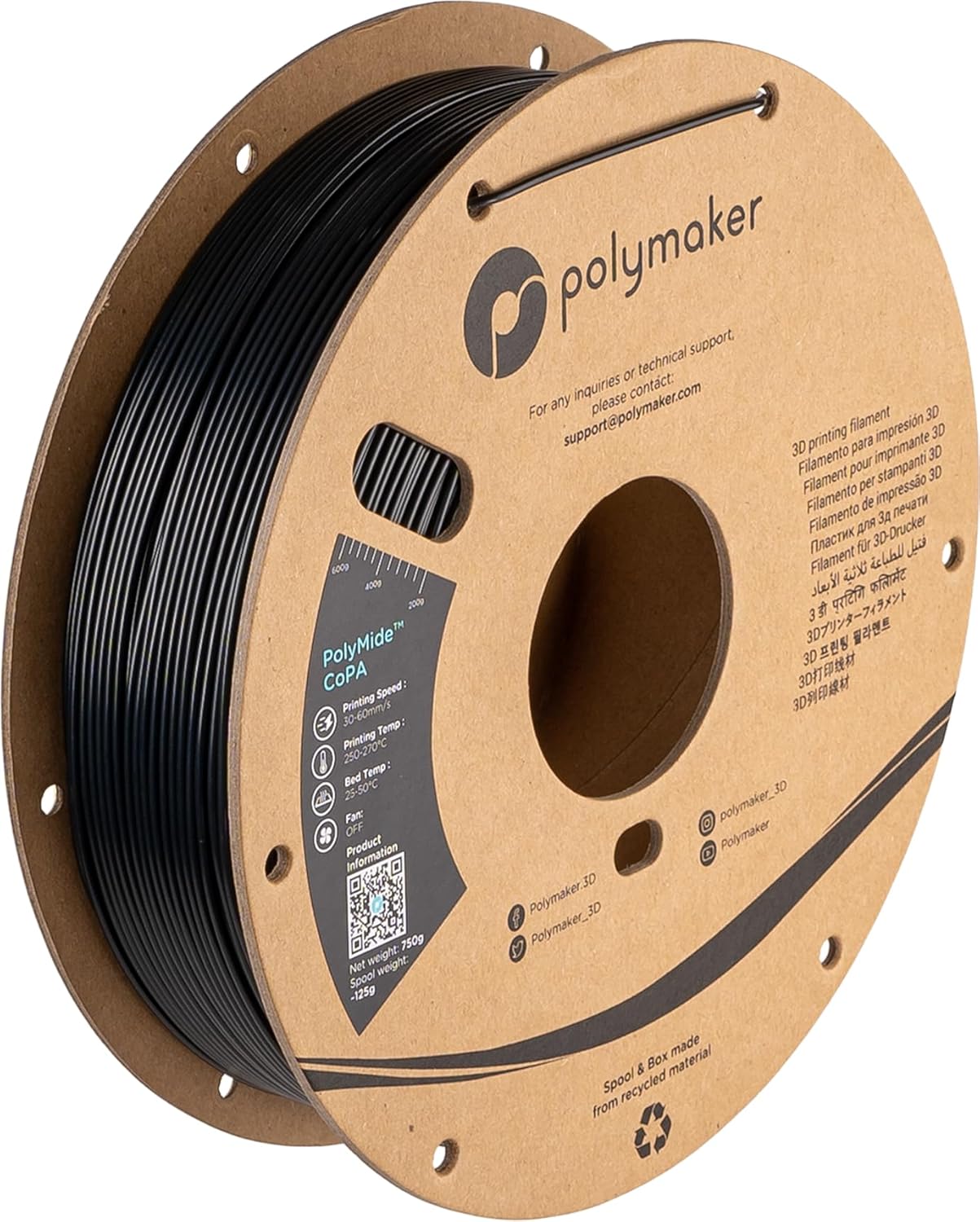 Polymaker Nylon Filament 1.75mm CoPA for Strong 3D Printing