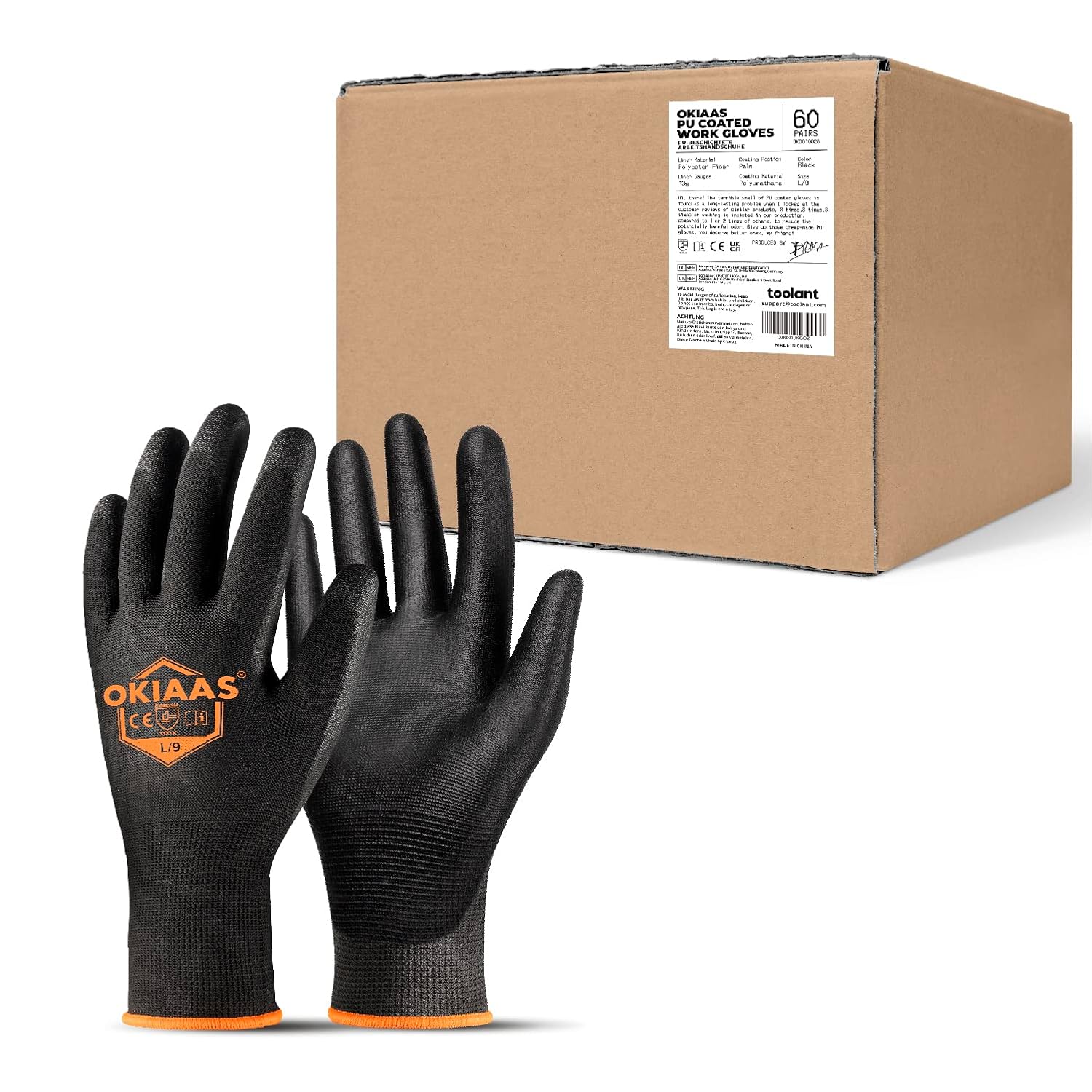 OKIAAS Work Gloves for Men - Ultra Thin Lightweight Grip Gloves