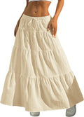 Verdusa Bohemian Flared Maxi Skirt with Ruffles for Summer Wear