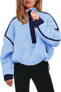 Panadila Womens Half Zip Sherpa Fleece Pullover - Soft Oversized Shoes