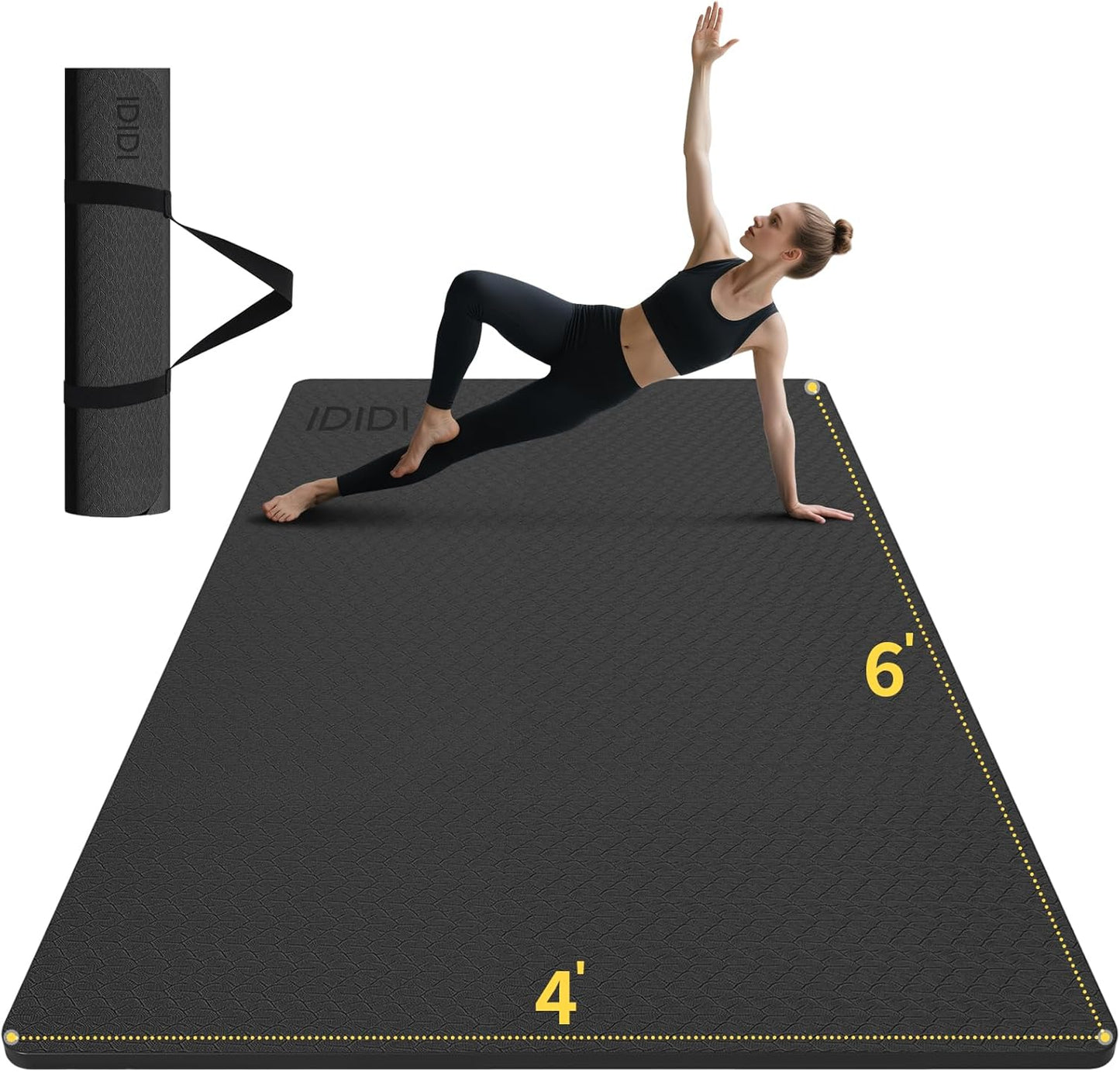 ididi 8mm Large Yoga Mat - Eco-Friendly Non-Slip Fitness
