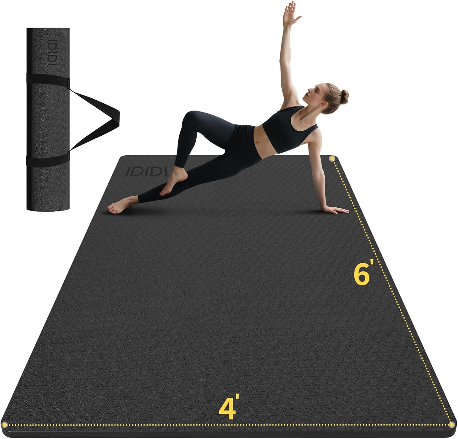 ididi 8mm Large Yoga Mat - Eco-Friendly Non-Slip Fitness