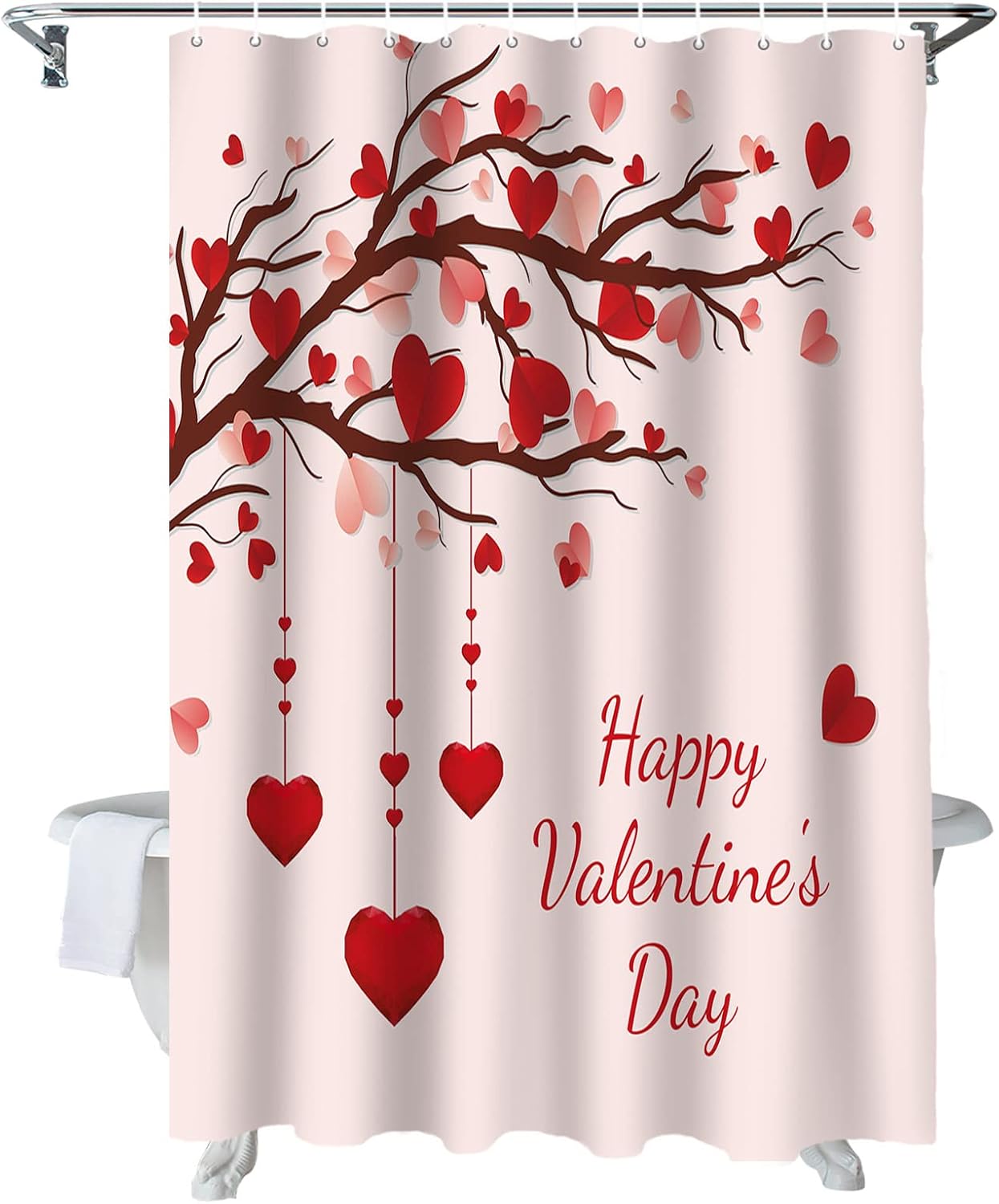 Love-filled Valentines Shower Curtain 48x72inch