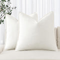 MIULEE Linen Euro Sham Pillow Covers 28x28 in Cream White - Neutral