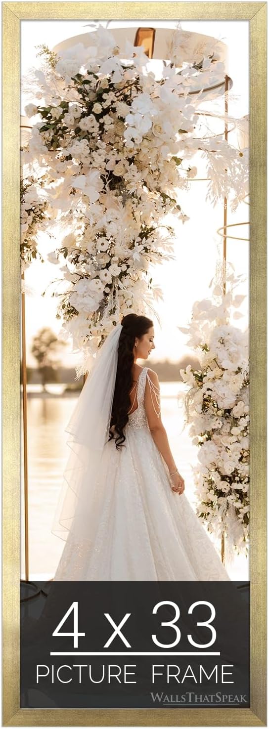 4x33 Gold Picture Frame for Puzzles, Posters, and Photos
