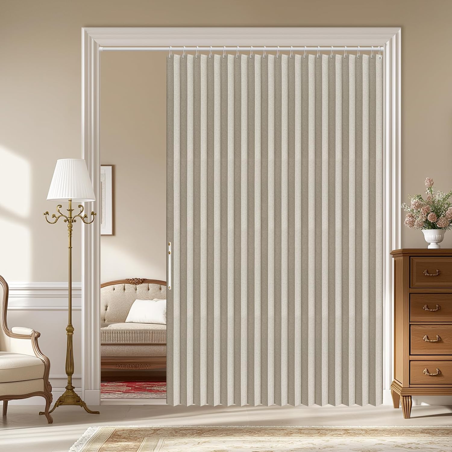 AJAZZ 100% Blackout Door Curtain for Bedroom and Living Room