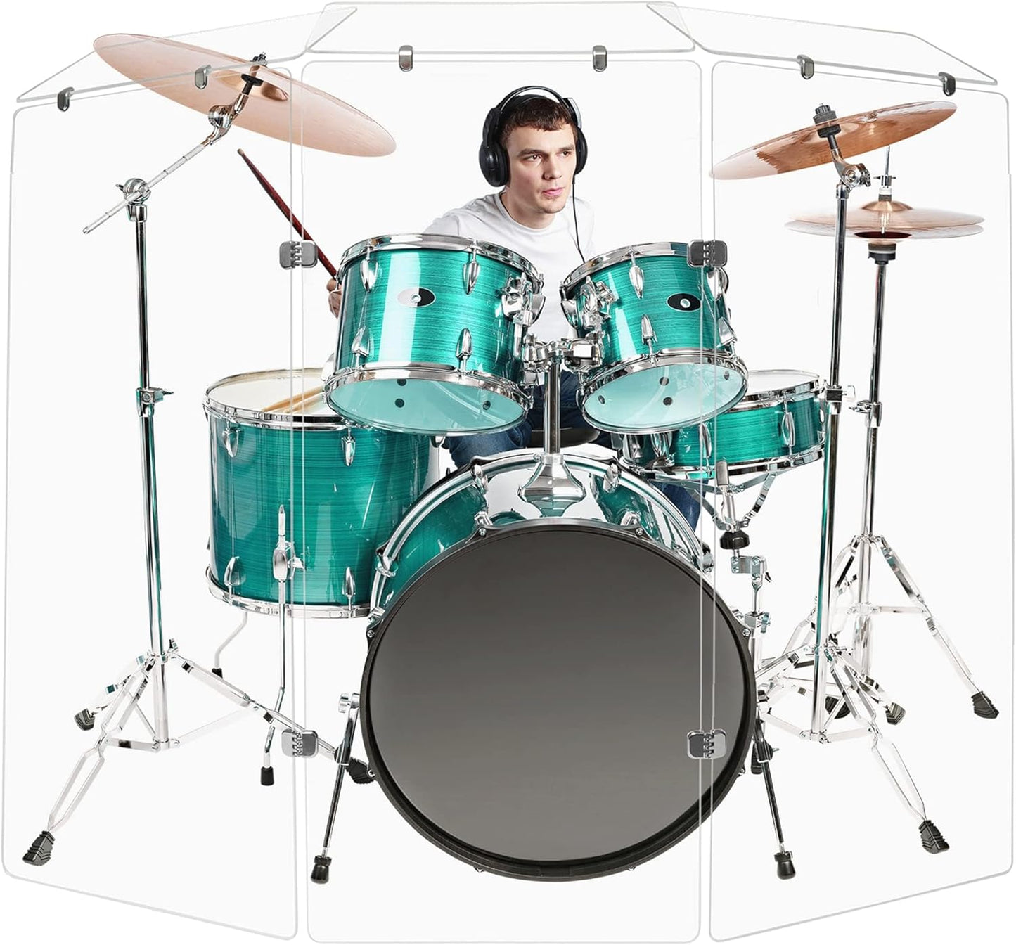 Premium 4ft Drum Shield with Deflectors and Chrome Hinges