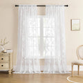 White Lace Curtains 120 Inches Long for Elegant Home Decor