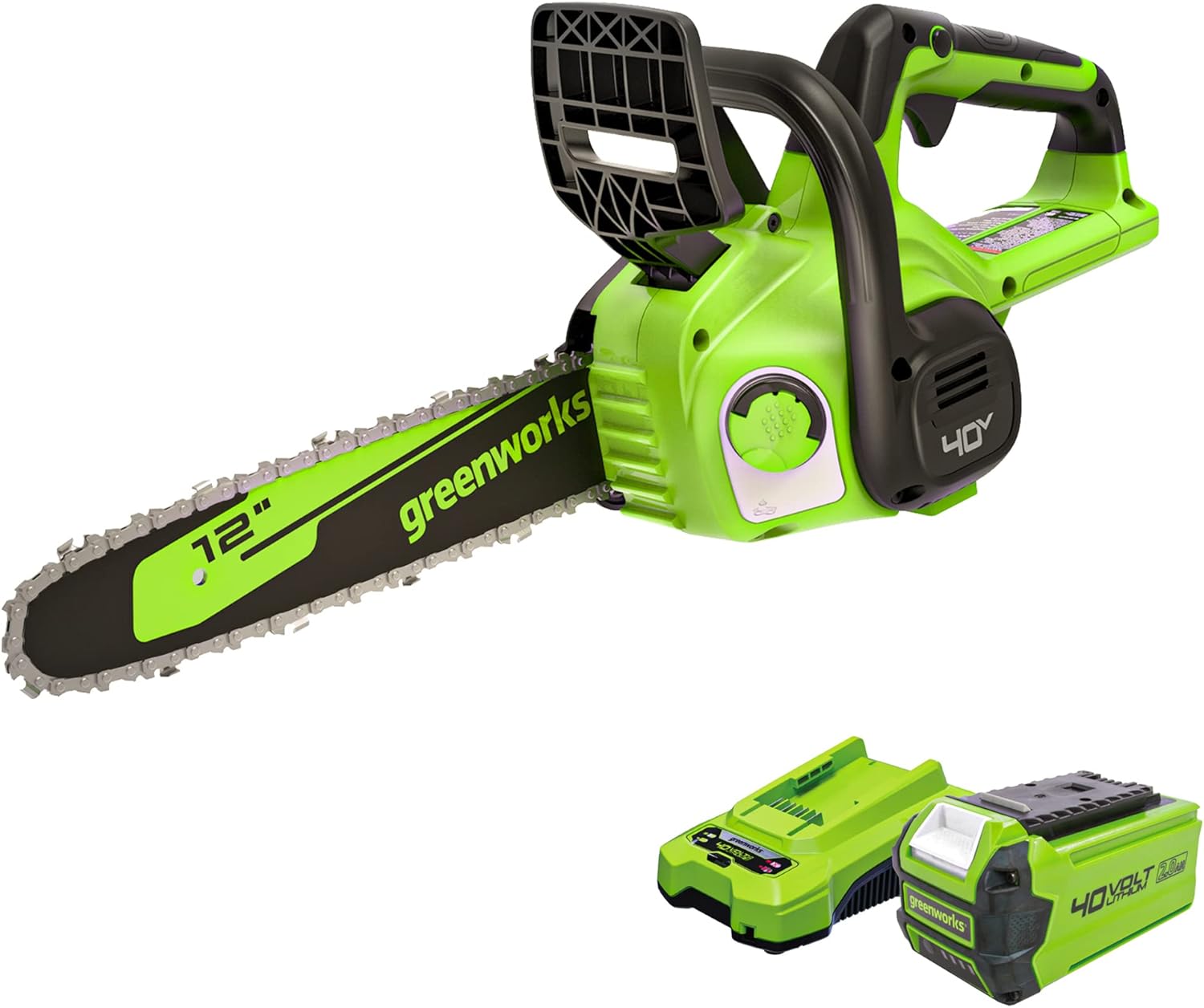Greenworks 40V 12in Cordless Compact Chainsaw for Easy Pruning