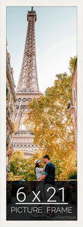 wallsthatspeak 6x21 White Picture Frame for Puzzles Posters Photos