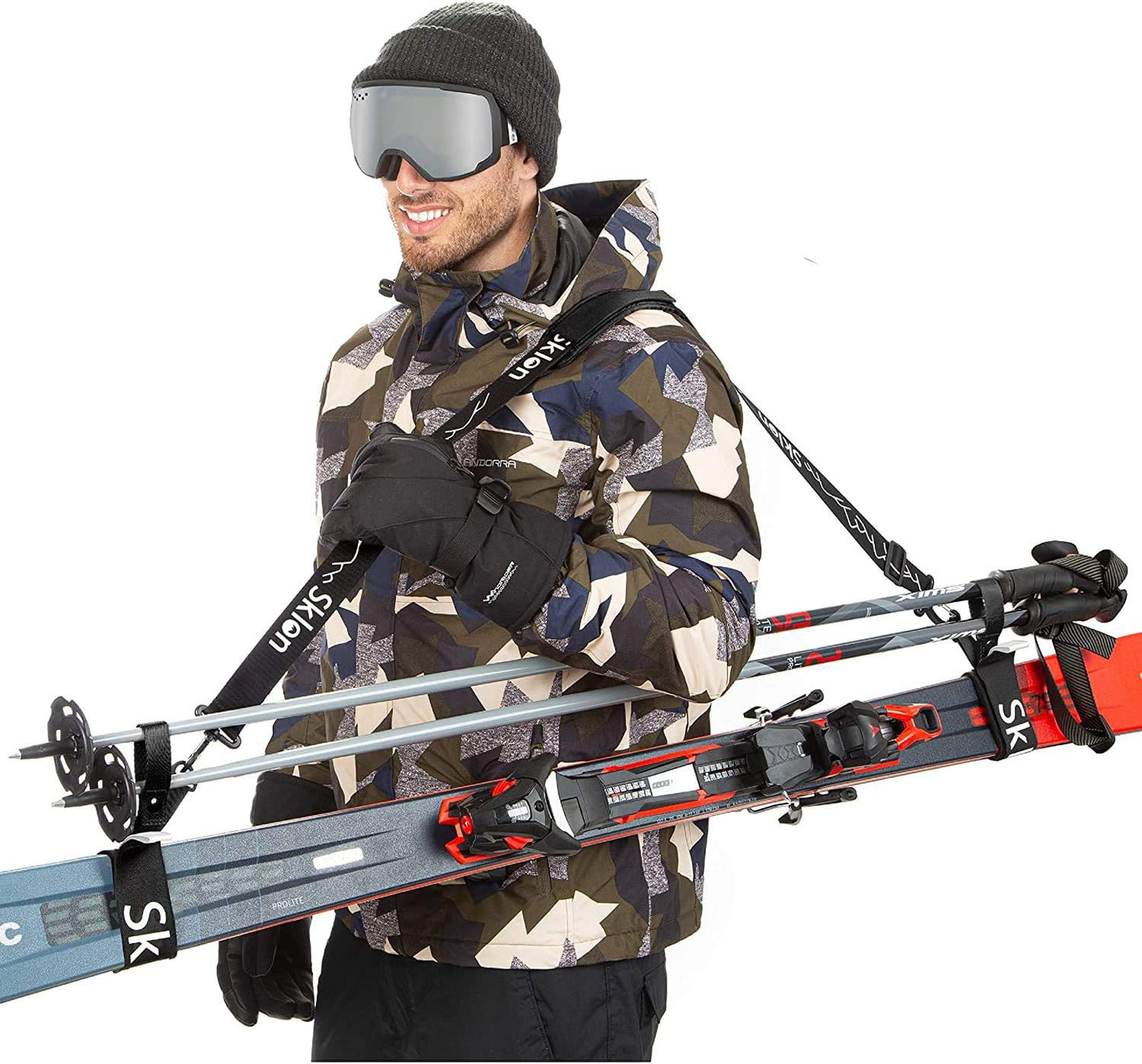 Sklon Ski Strap | Effortlessly Carry Your Gear | Cushioned Sling | Black