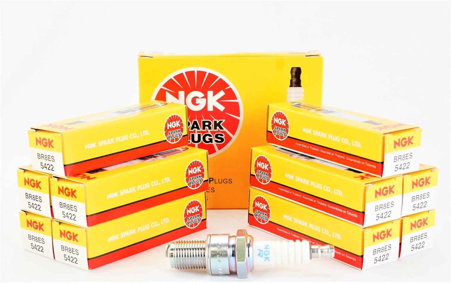 NGK BR8ES 10 Spark Plugs for Enhanced Engine Performance