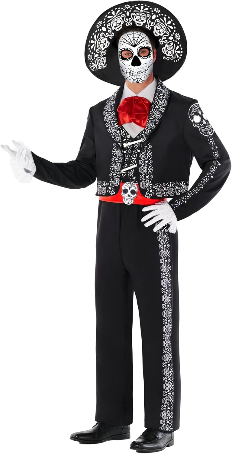 Morph Day Of The Dead Costume For Men: Complete Mariachi Look