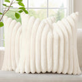 Faux Fur Christmas Throw Pillow Covers 26x26 Set of 2 - Soft Plush